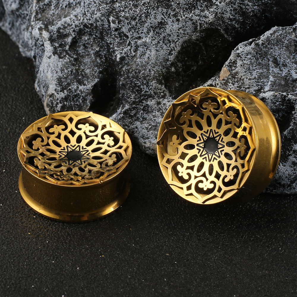 PunkPlugs Bouquet Hollow Mandala Ear Tunnels