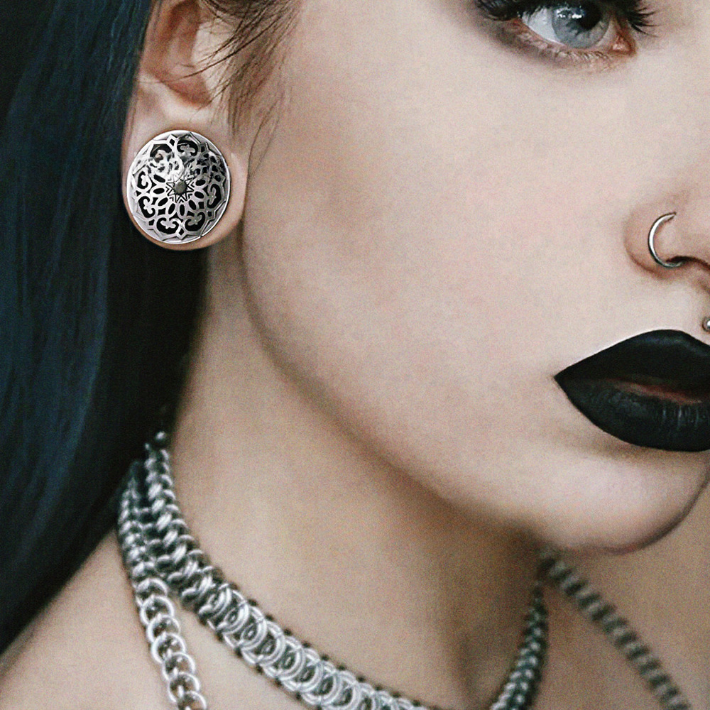 PunkPlugs Bouquet Hollow Mandala Ear Tunnels