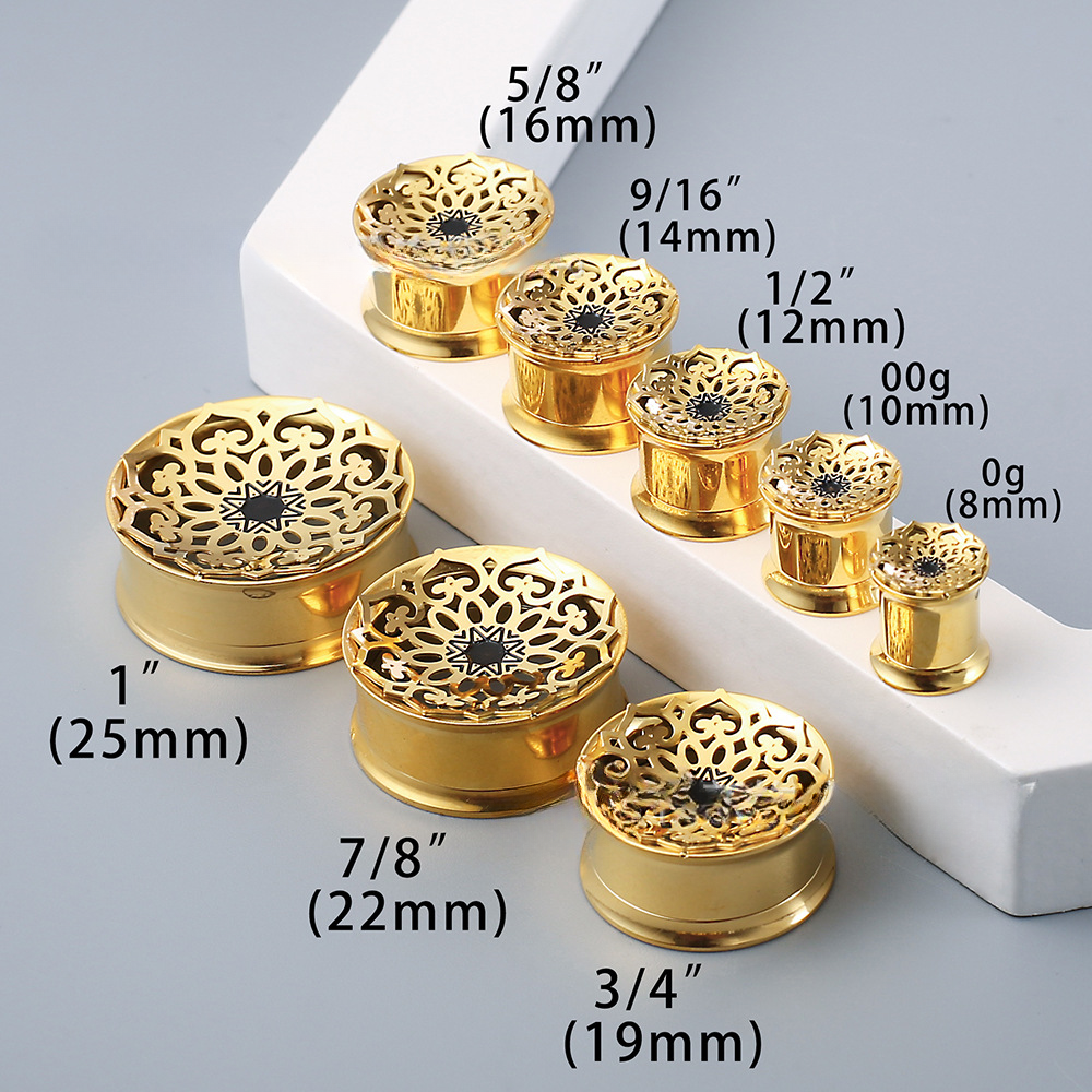 PunkPlugs Bouquet Hollow Mandala Ear Tunnels