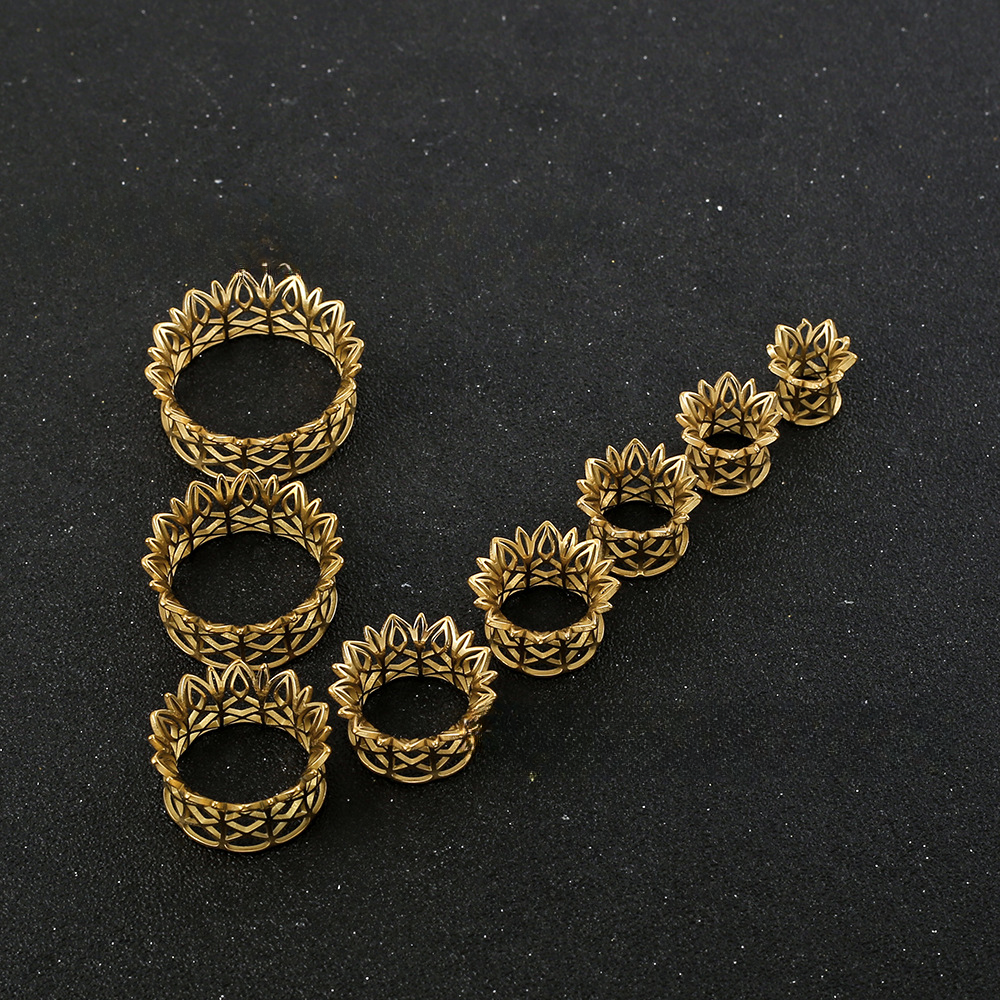 PunkPlugs Floral Hollow Ear Tunnels