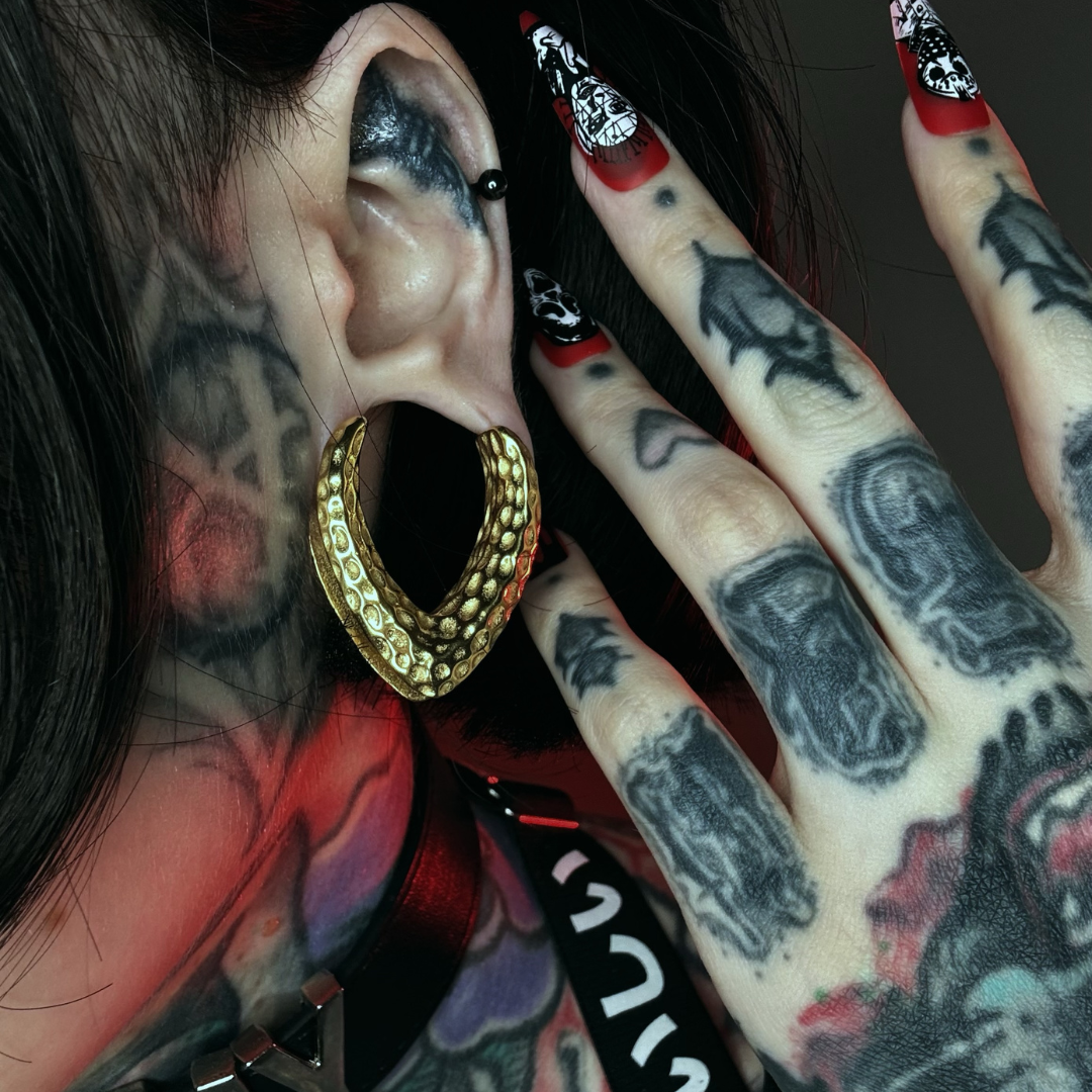 PunkPlugs Hammered Valka Copper Ear Saddles