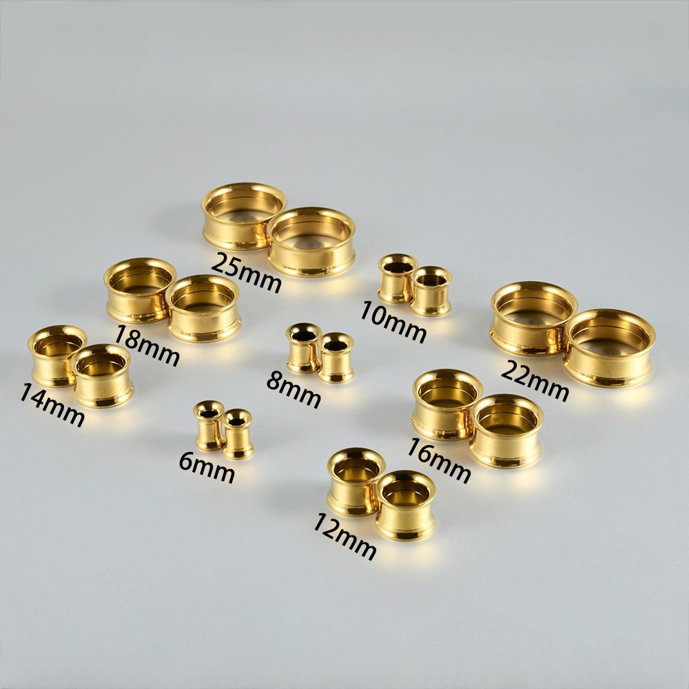 Double-Flared Titanium Threaded Ear Tunnels