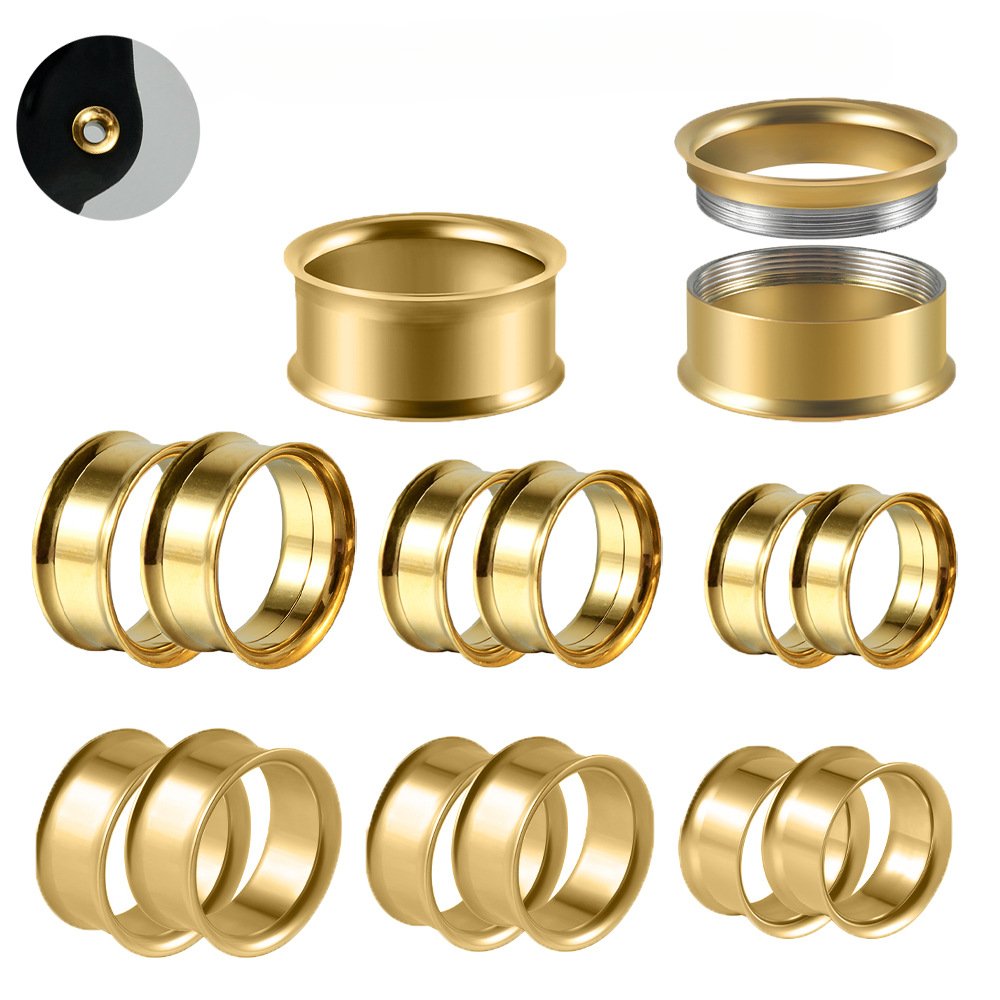 Double-Flared Titanium Threaded Ear Tunnels