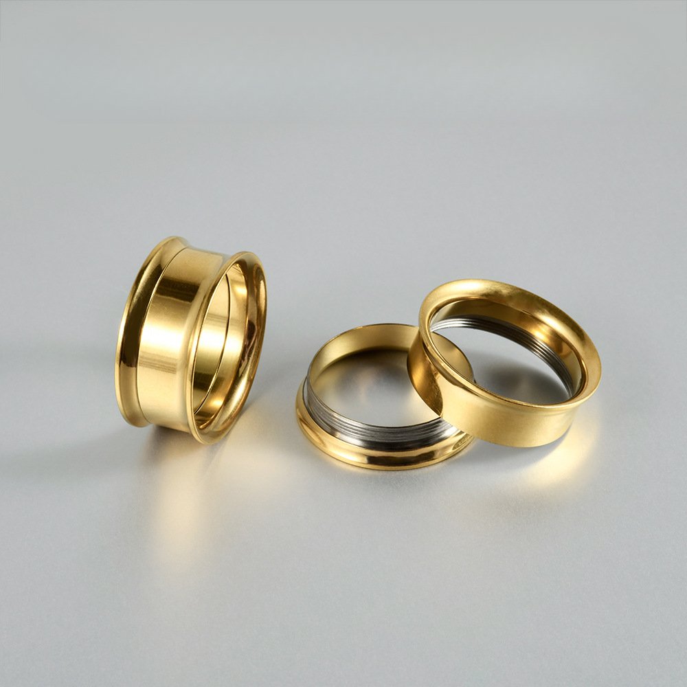 Double-Flared Titanium Threaded Ear Tunnels