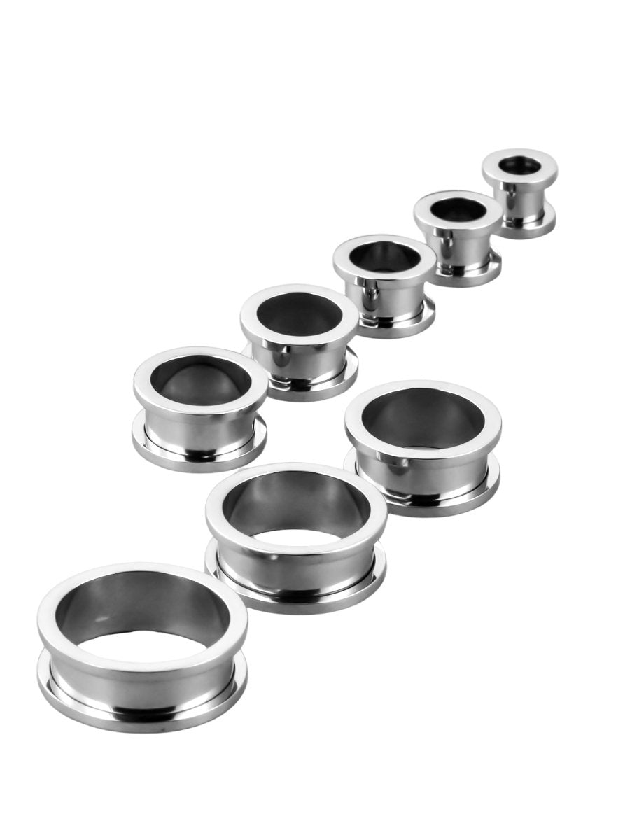 Flat-Flared Titanium Threaded Ear Tunnels