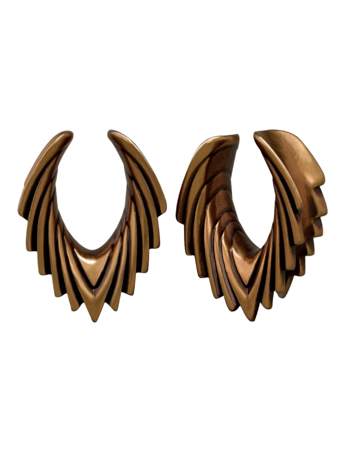 PunkPlugs Angel Wings Streamline Copper Ear Saddles Tunnels