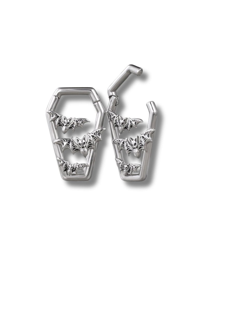 PunkPlugs Dancing Bats Coffin Ear Weights and Hangers