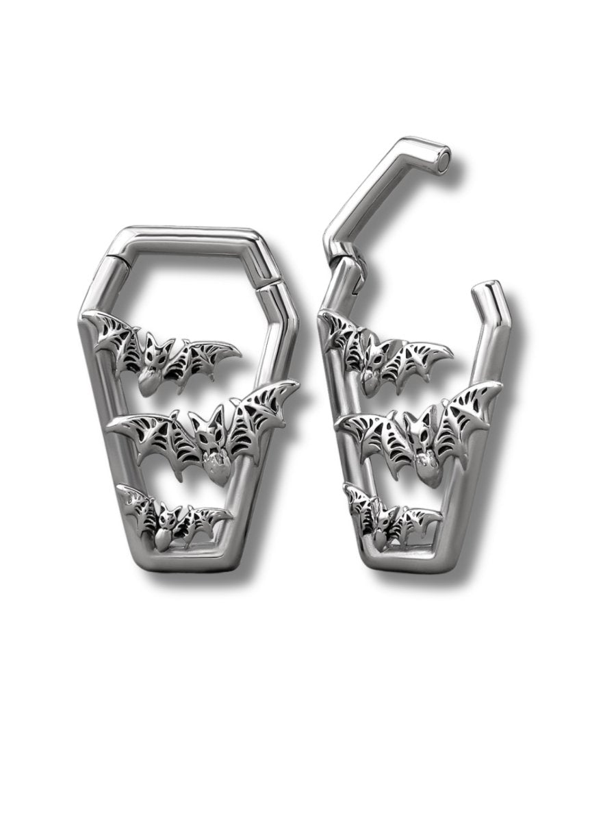 PunkPlugs Dancing Bats Coffin Ear Weights and Hangers