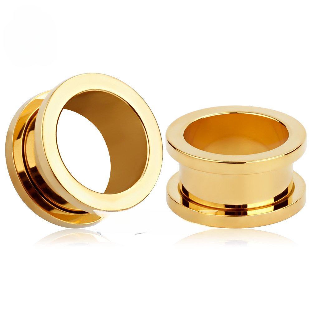 Flat-Flared Threaded Ear Tunnels Petite & Large Size