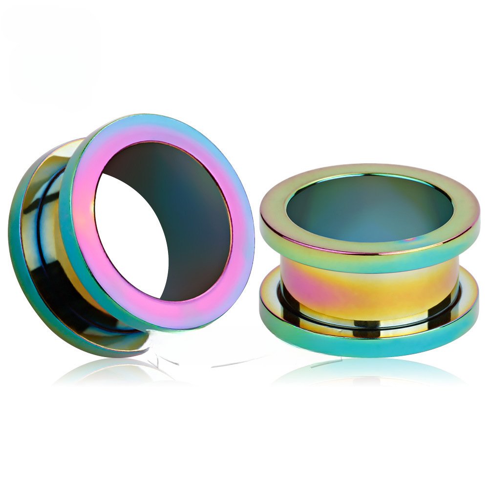 Flat-Flared Threaded Ear Tunnels Petite & Large Size