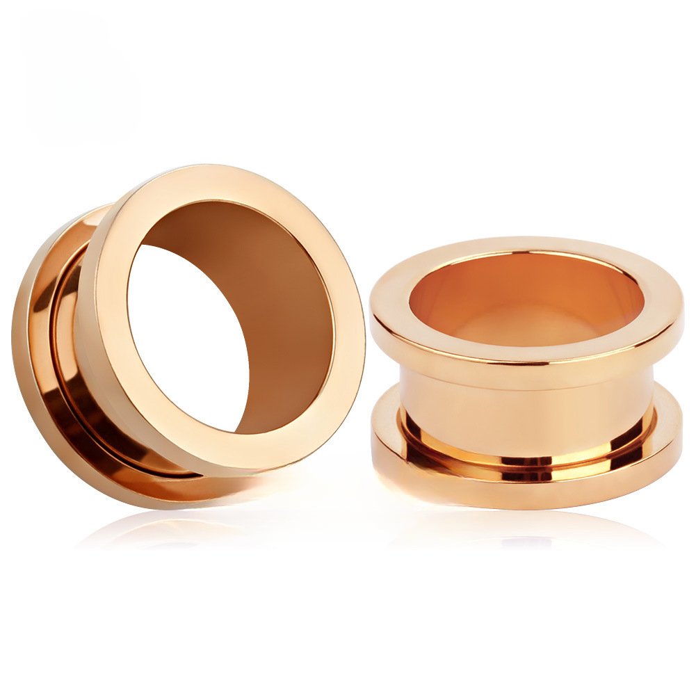 Flat-Flared Threaded Ear Tunnels Petite & Large Size