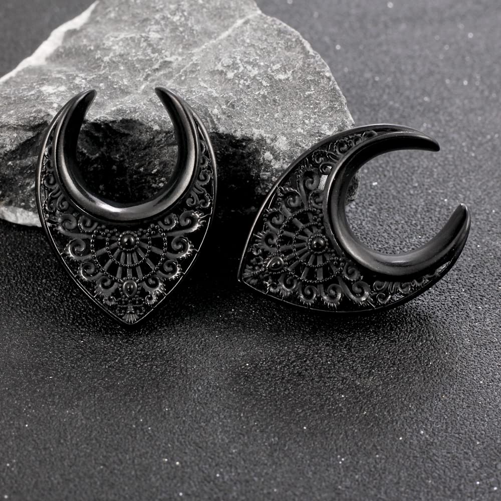 Floral Steel Ear Saddles - PunkPlugs