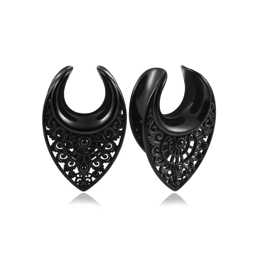 Floral Steel Ear Saddles - PunkPlugs