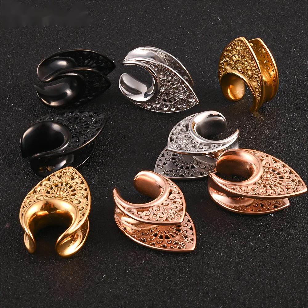 Floral Steel Ear Saddles - PunkPlugs