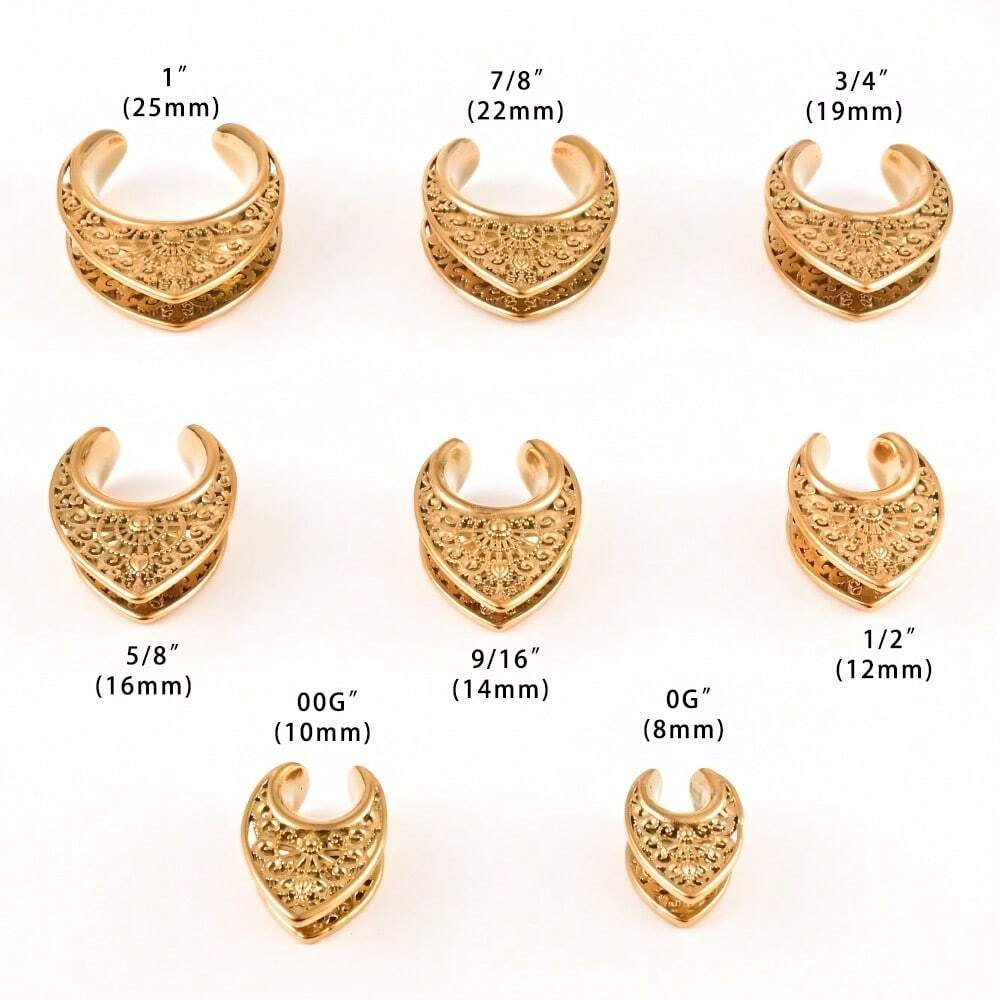 Floral Steel Ear Saddles - PunkPlugs