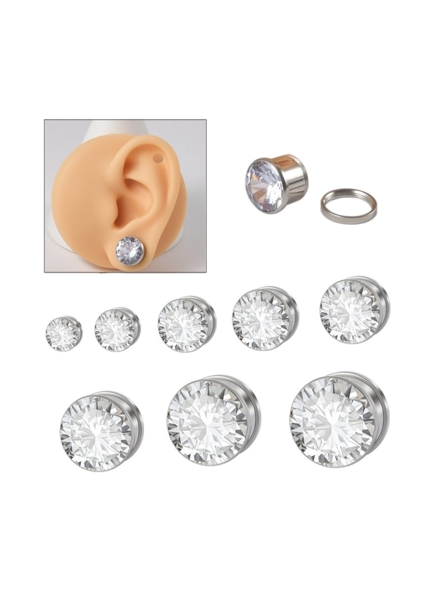 PunkPlugs Gem Stone Dazzling Ear Gauges Plugs