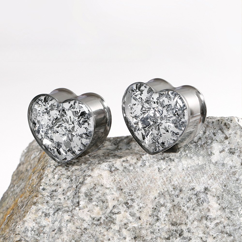 PunkPlugs Golden Foils Heart-Shape Ear Plugs