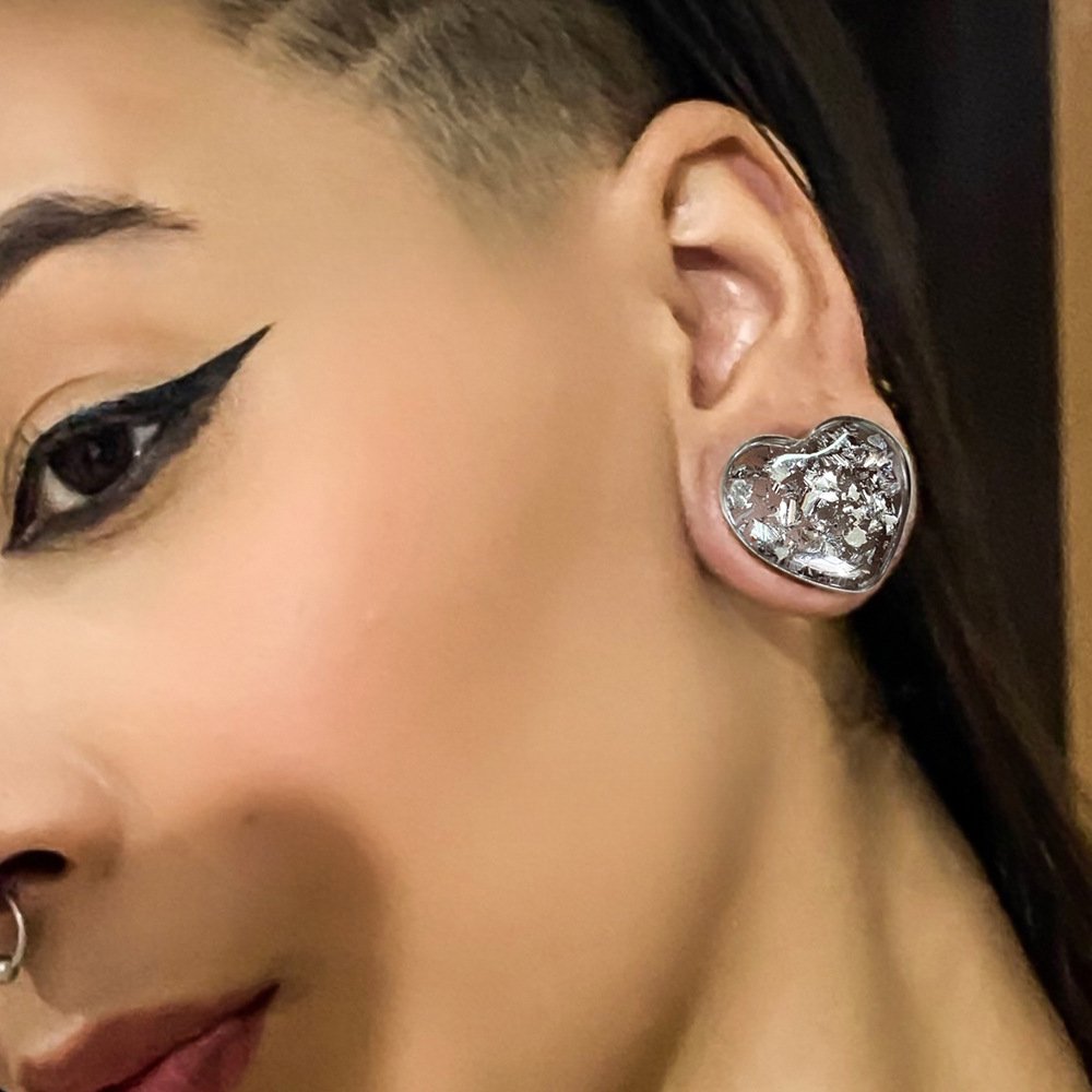 PunkPlugs Golden Foils Heart-Shape Ear Plugs