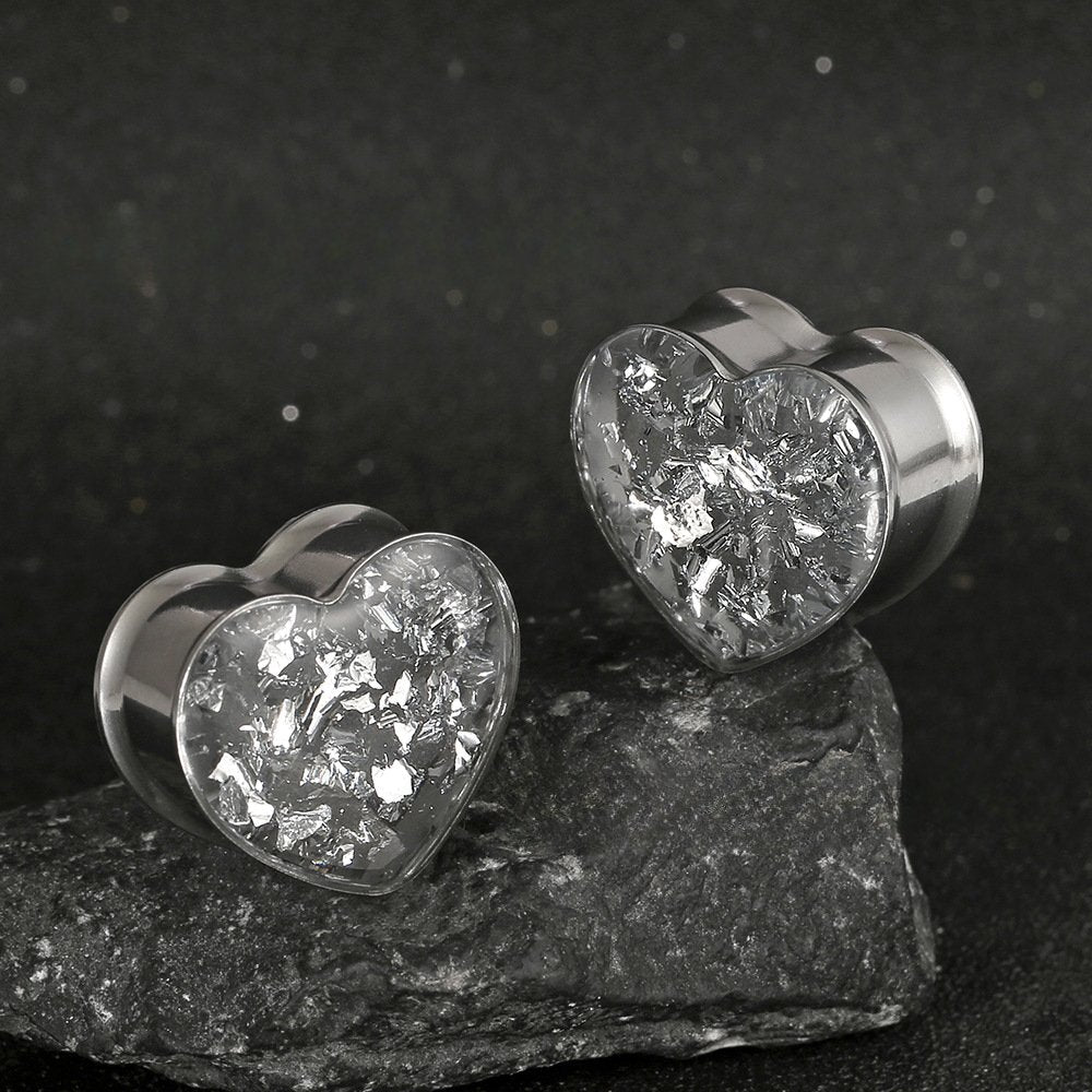 PunkPlugs Golden Foils Heart-Shape Ear Plugs