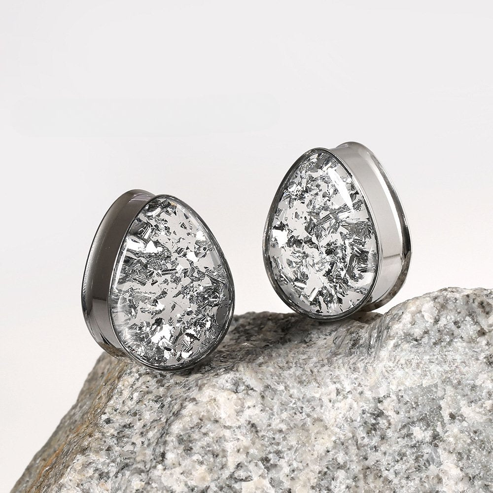 PunkPlugs Golden Foils / Silver Foils Waterdrop Ear Plugs