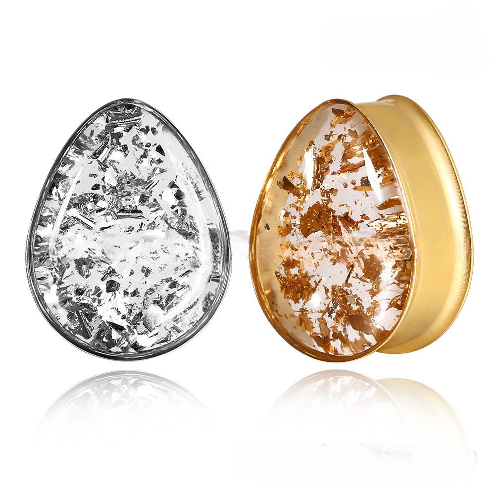 PunkPlugs Golden Foils / Silver Foils Waterdrop Ear Plugs