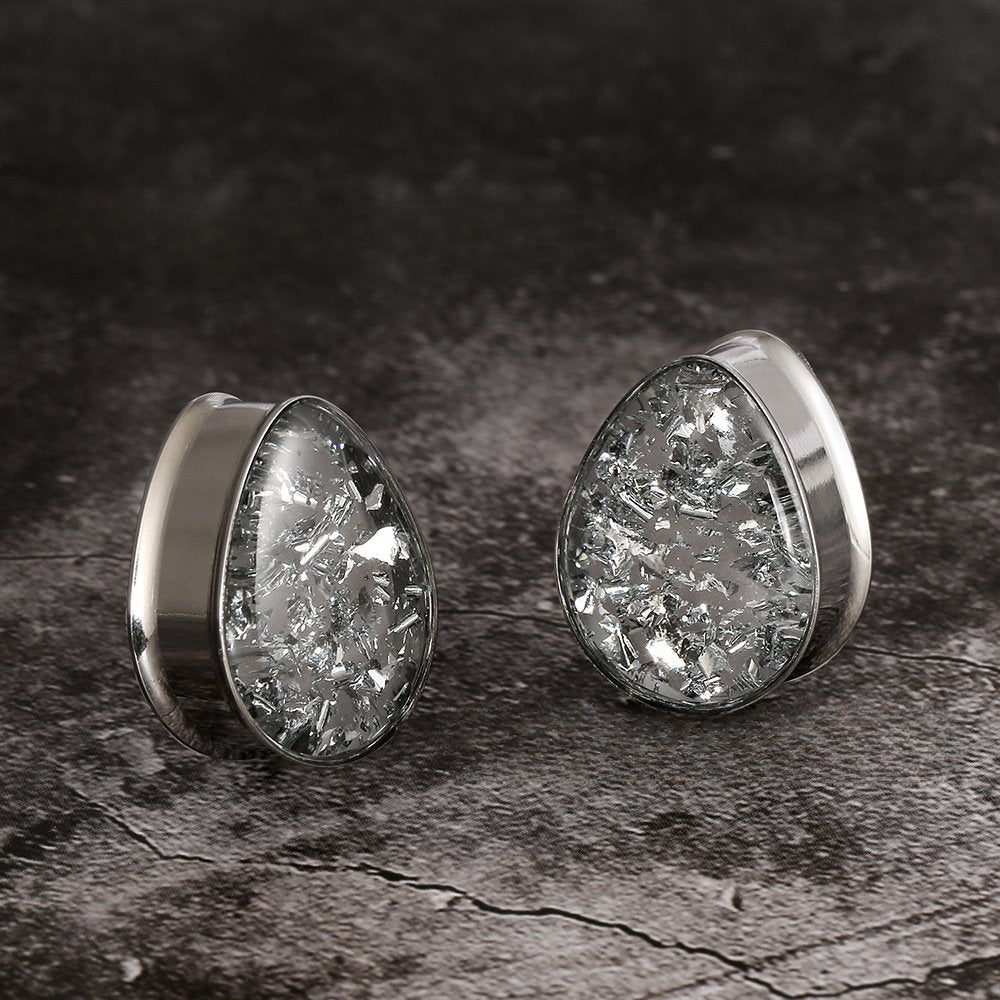 PunkPlugs Golden Foils / Silver Foils Waterdrop Ear Plugs