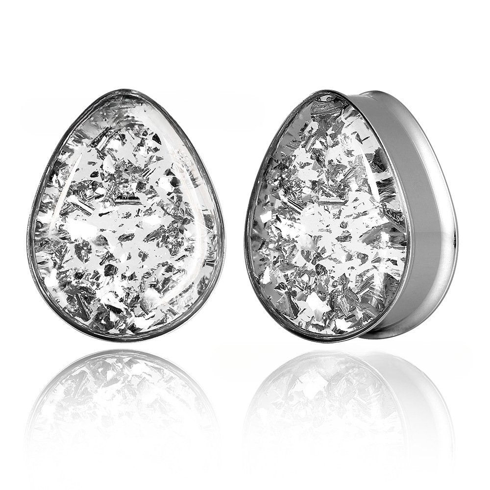 PunkPlugs Golden Foils / Silver Foils Waterdrop Ear Plugs