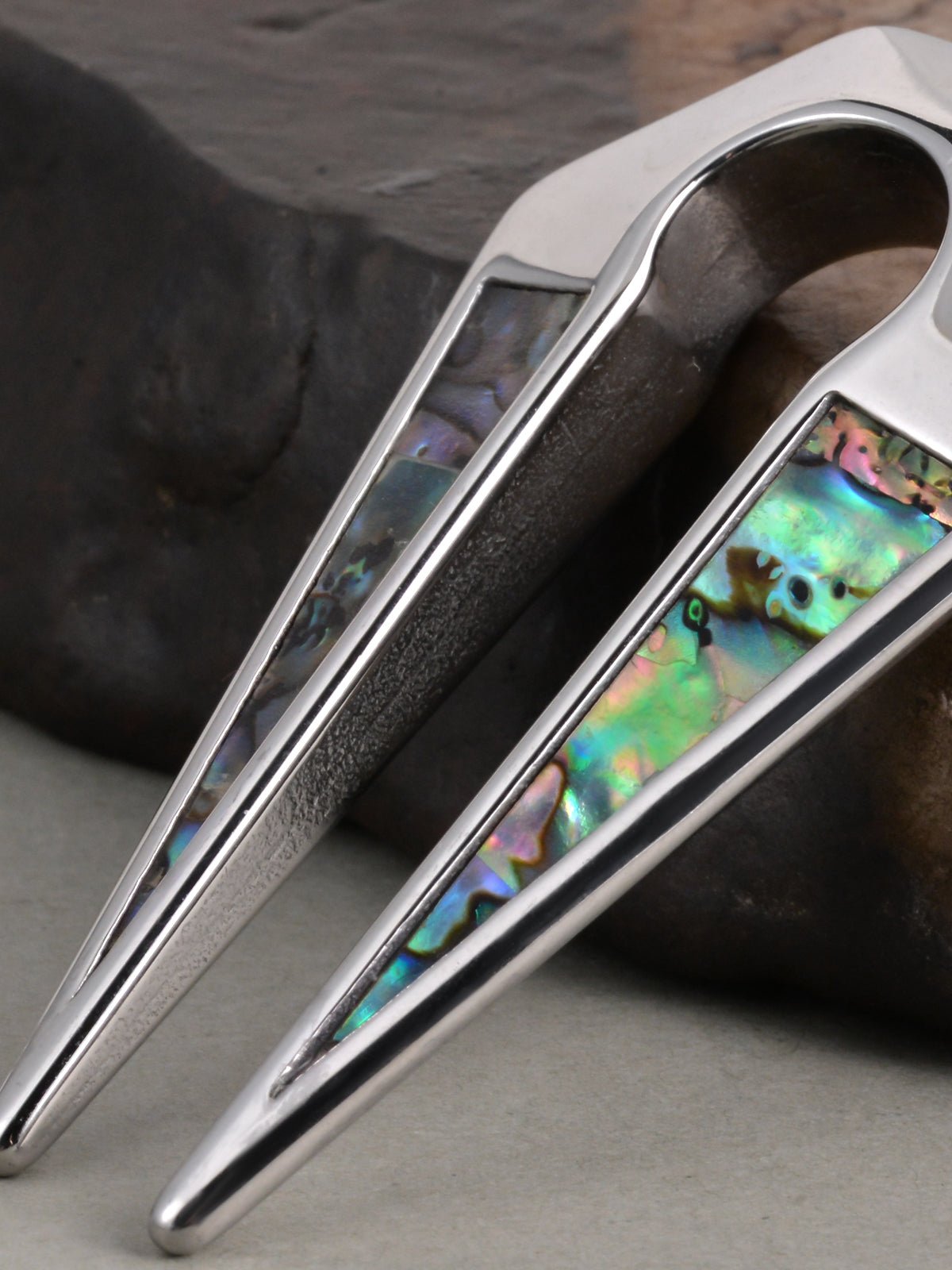 PunkPlugs Half Abalone Inlay Ear Hangers