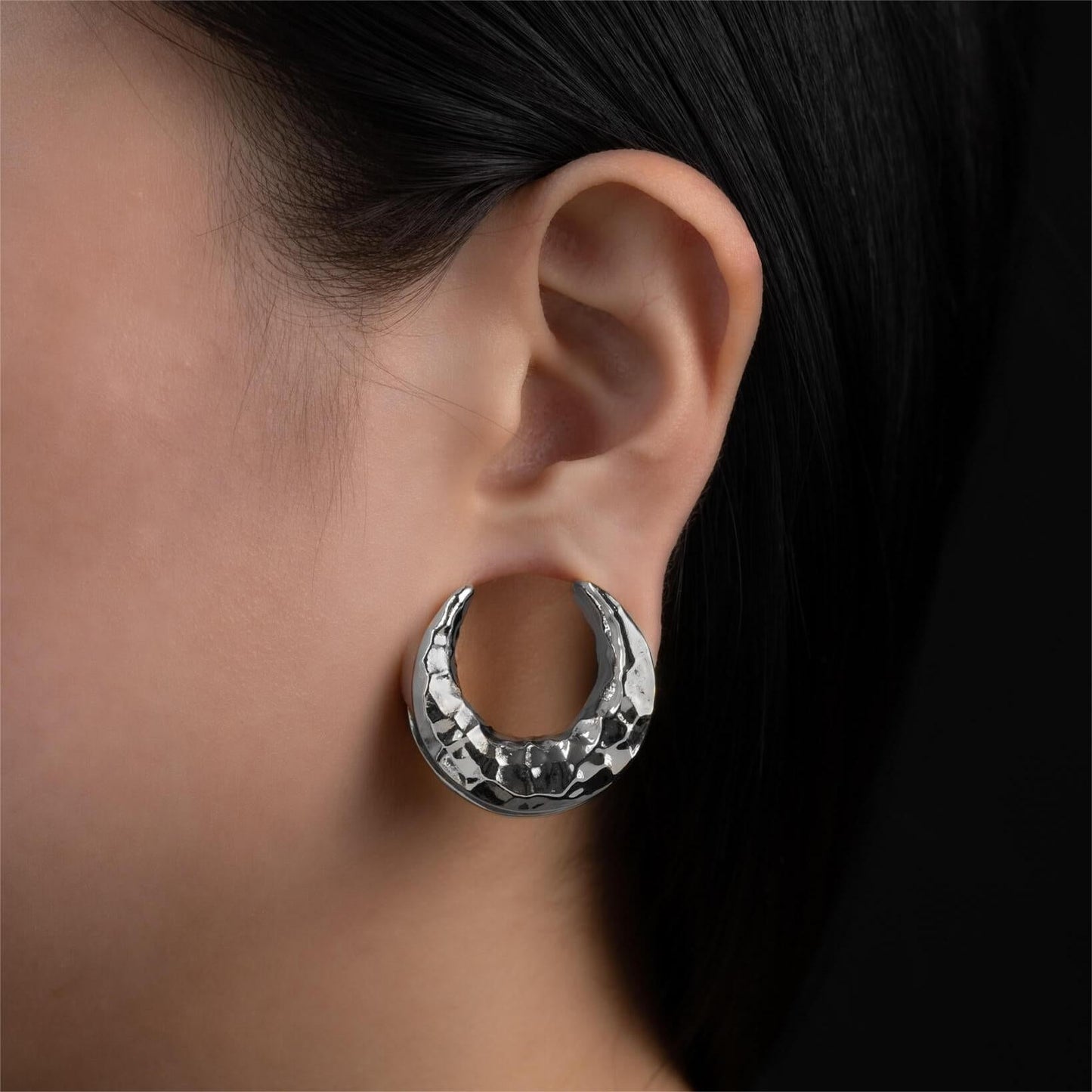 PunkPlugs Hammered Crescent Copper Ear Saddles 8-25mm