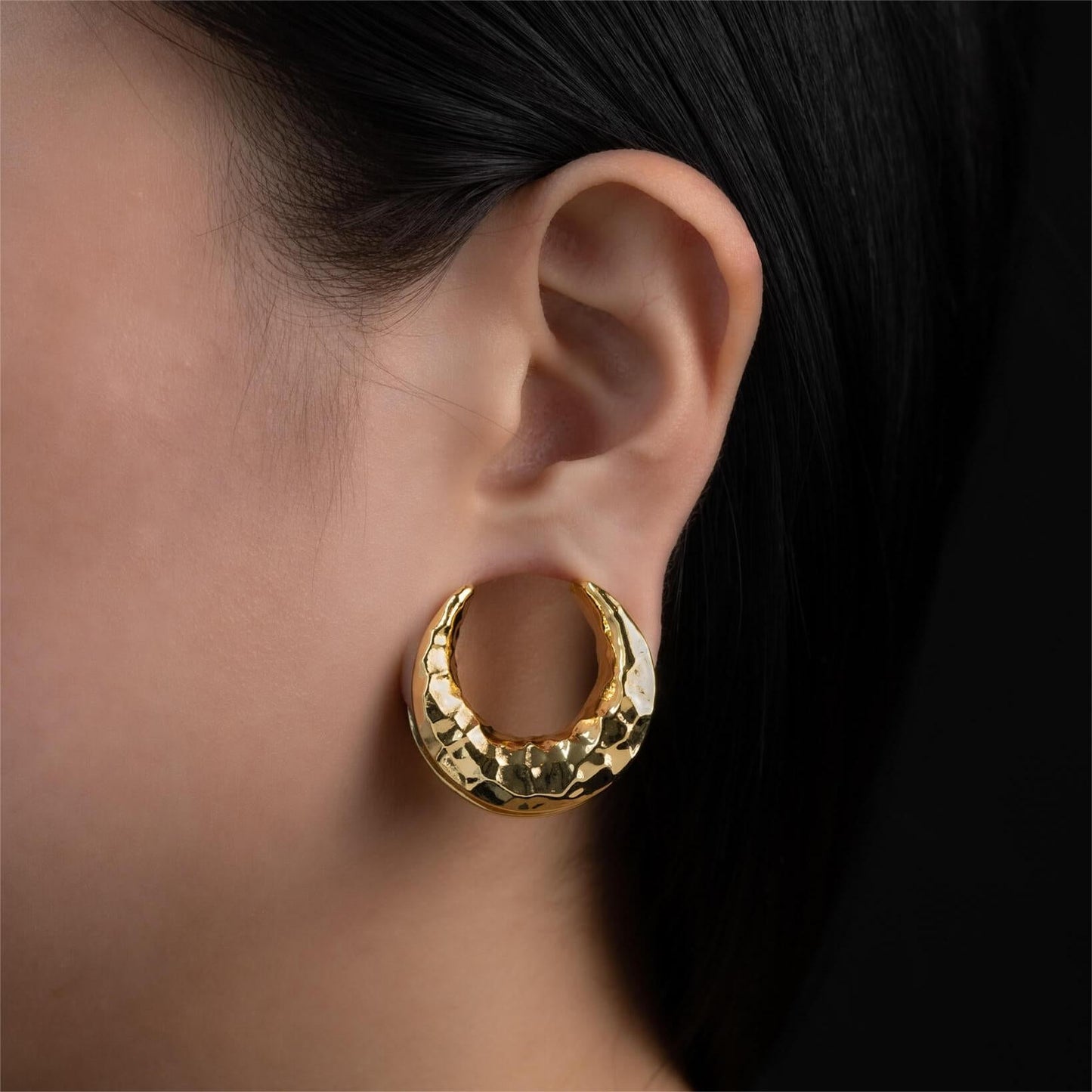 PunkPlugs Hammered Crescent Copper Ear Saddles 8-25mm