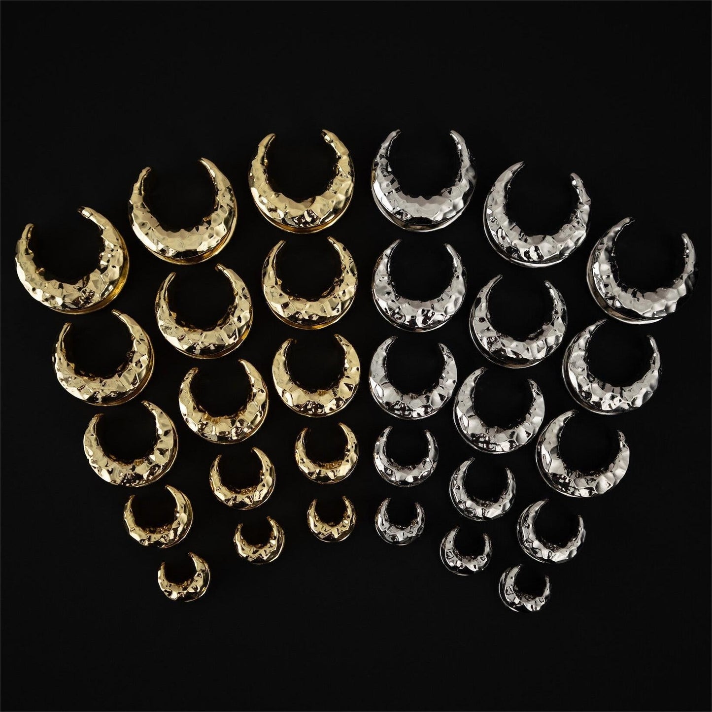 PunkPlugs Hammered Crescent Copper Ear Saddles 8-25mm