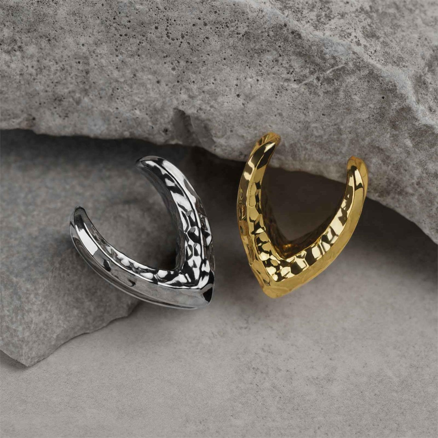 PunkPlugs Hammered Valka Copper Ear Saddles