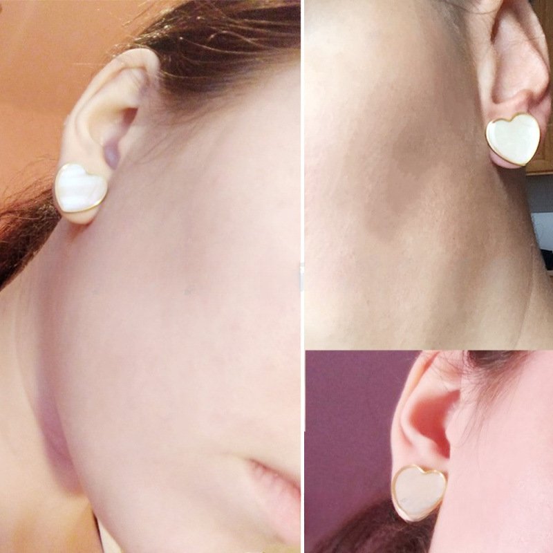 PunkPlugs Heart-Shape Pearl Threaded Ear Gauges Plugs