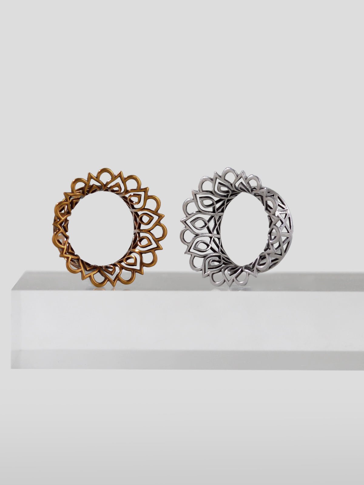 PunkPlugs Floral Hollow Ear Tunnels