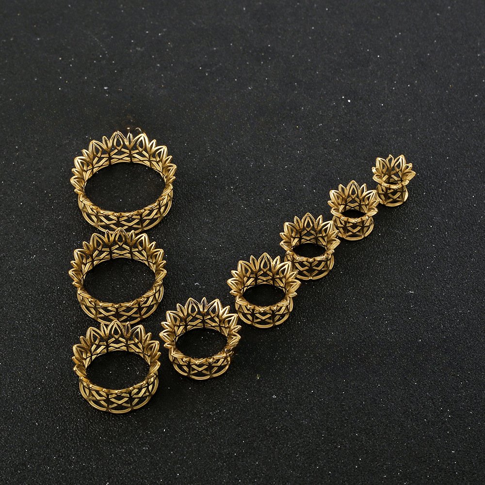 PunkPlugs Floral Hollow Ear Tunnels