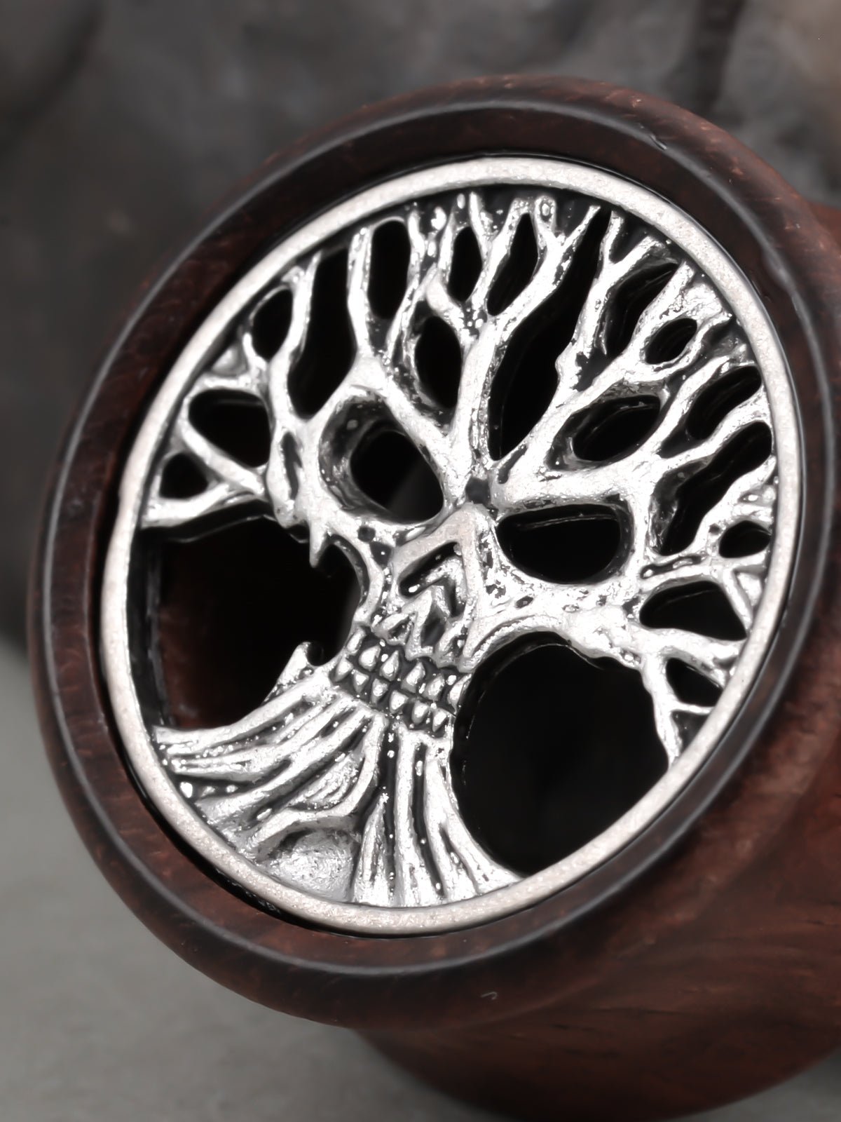 PunkPlugs Skull Tree Red Wood Ear Tunnels