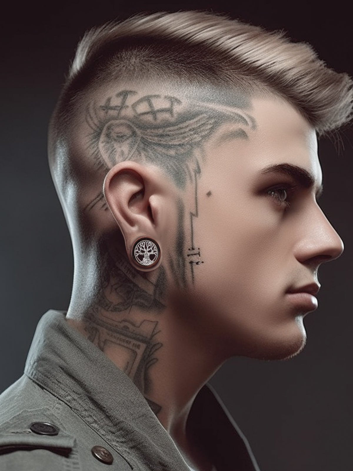 PunkPlugs Skull Tree Red Wood Ear Tunnels