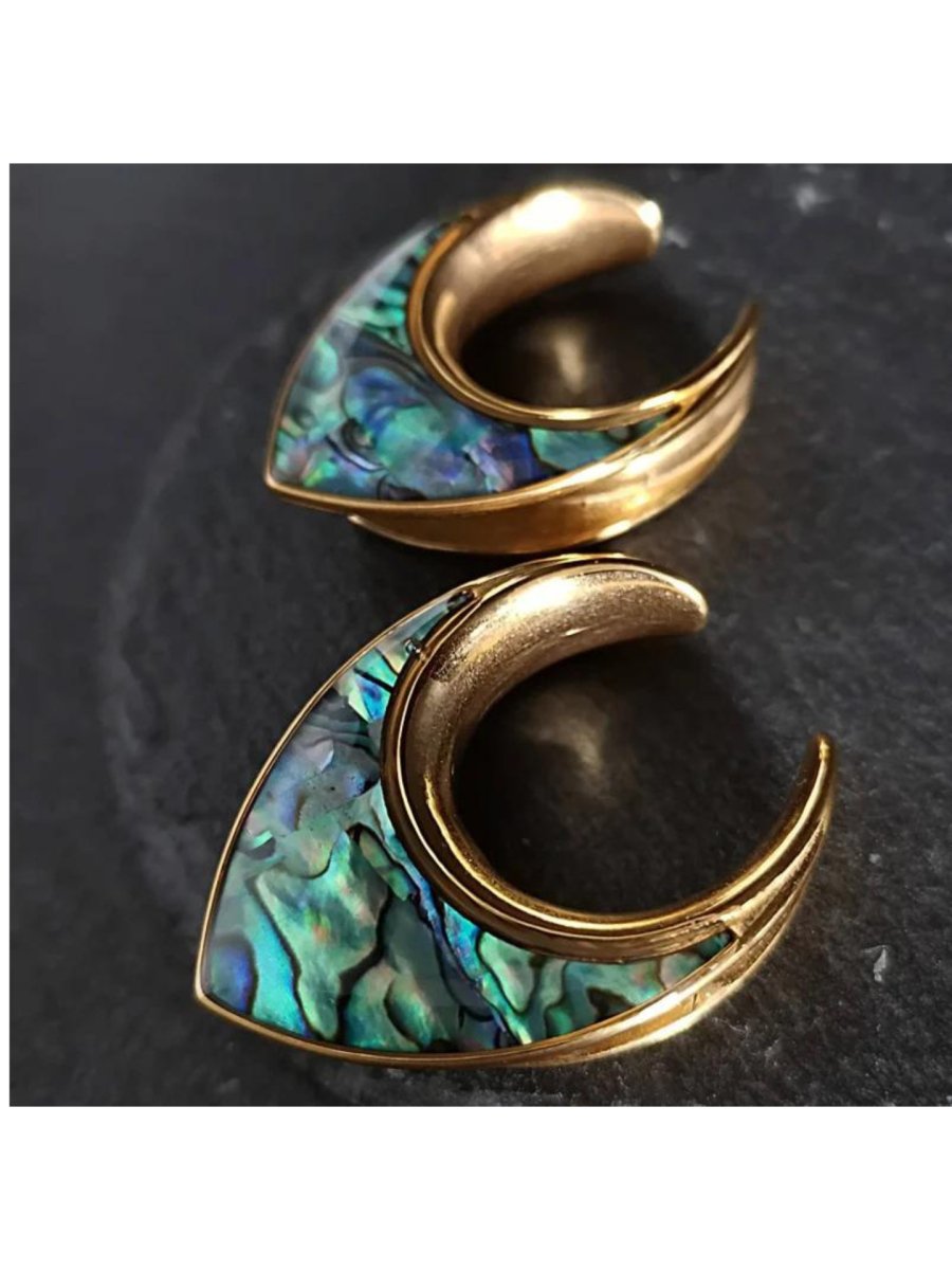 PunkPlugs Notch Abalone Shell Inlay Ear Saddles