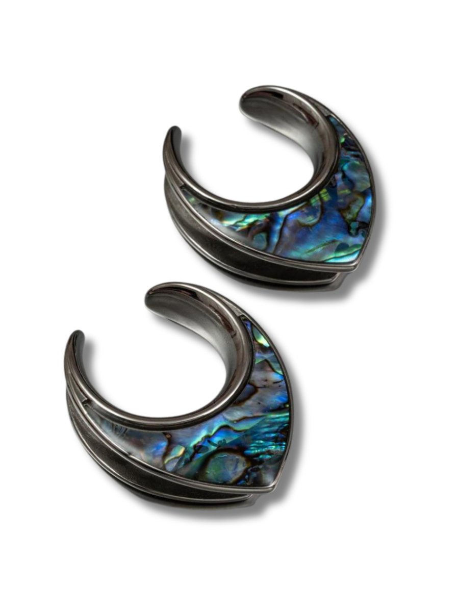 PunkPlugs Notch Abalone Shell Inlay Ear Saddles