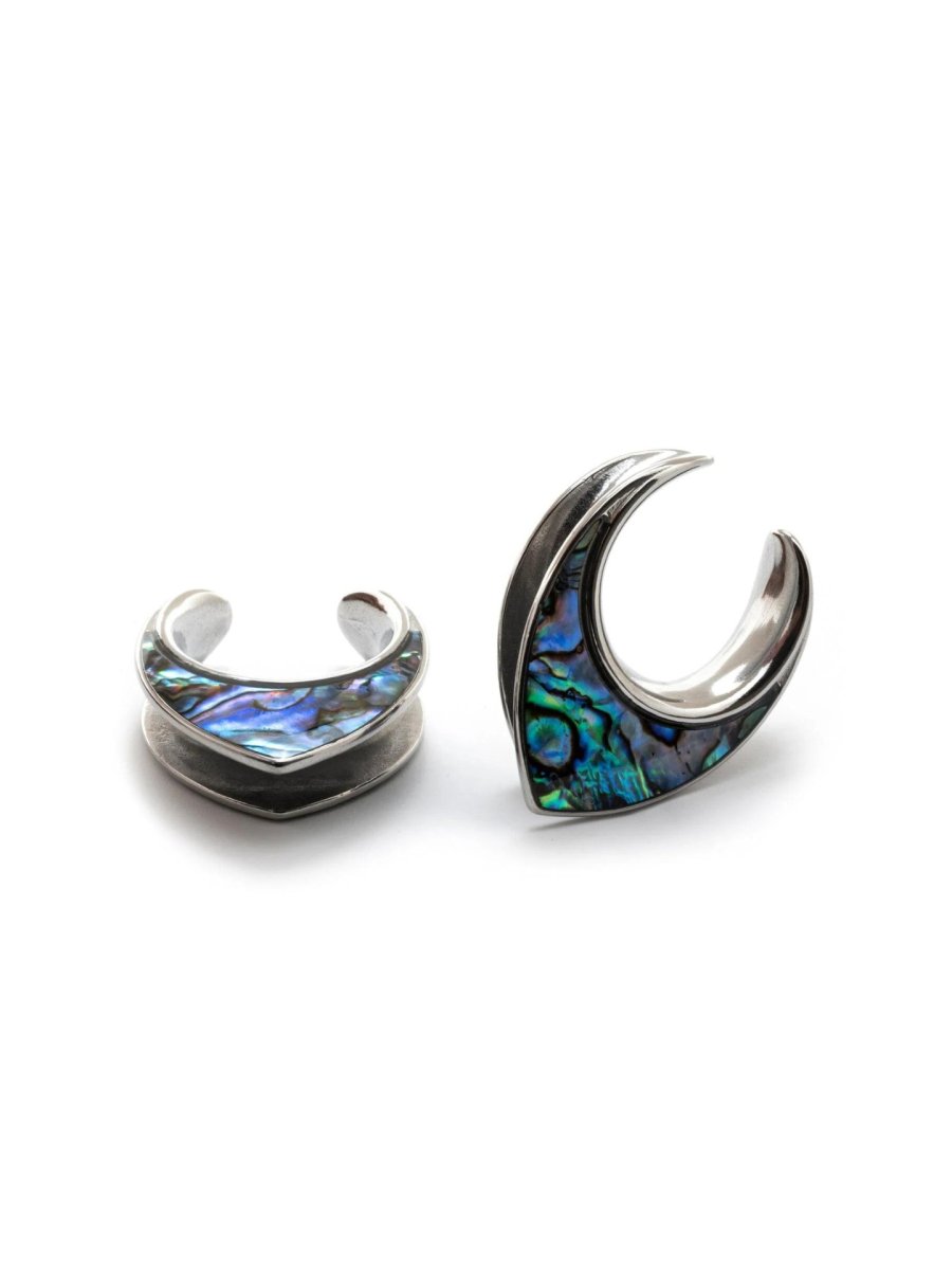 PunkPlugs Notch Abalone Shell Inlay Ear Saddles