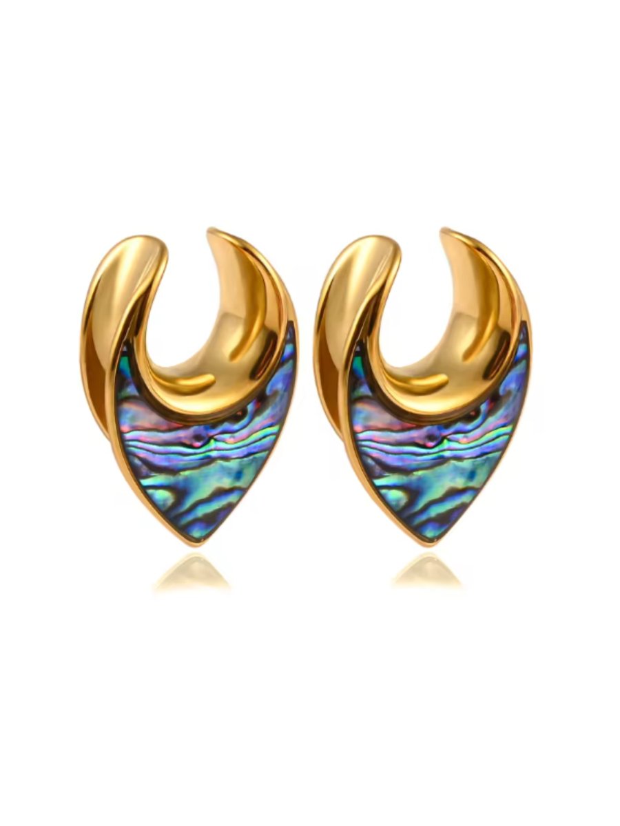 PunkPlugs Notch Abalone Shell Inlay Ear Saddles