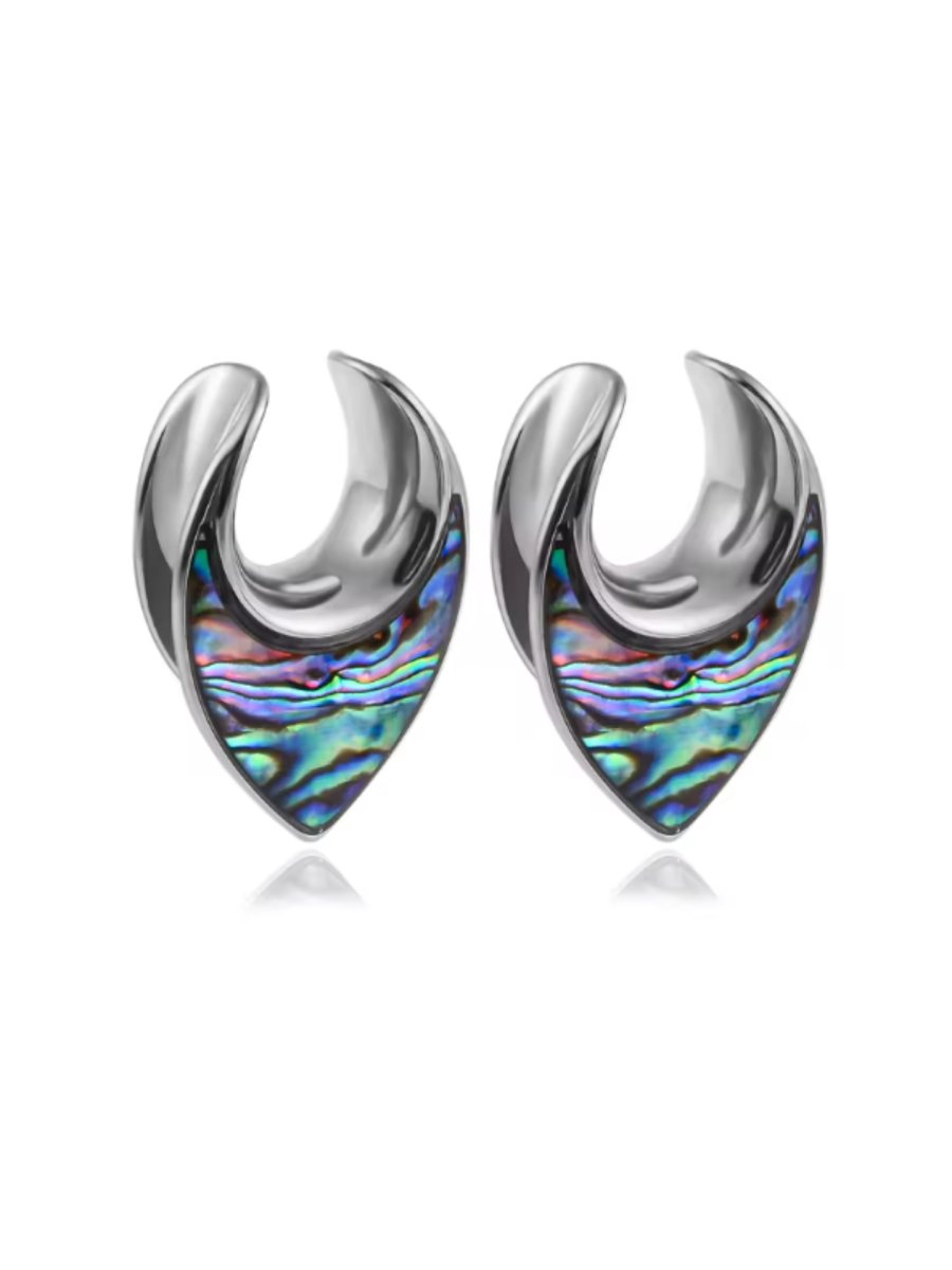PunkPlugs Notch Abalone Shell Inlay Ear Saddles