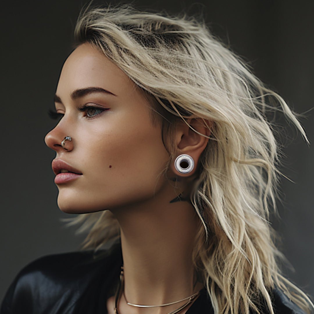 PunkPlugs Opal Flake Threaded Ear Tunnels