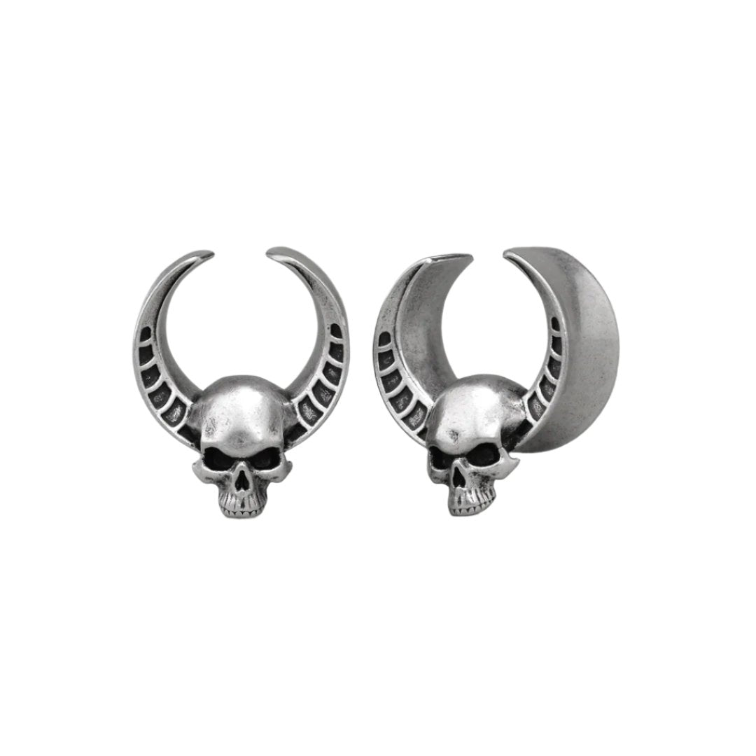 PunkPlugs Skull Head Copper Ear Saddles Tunnels