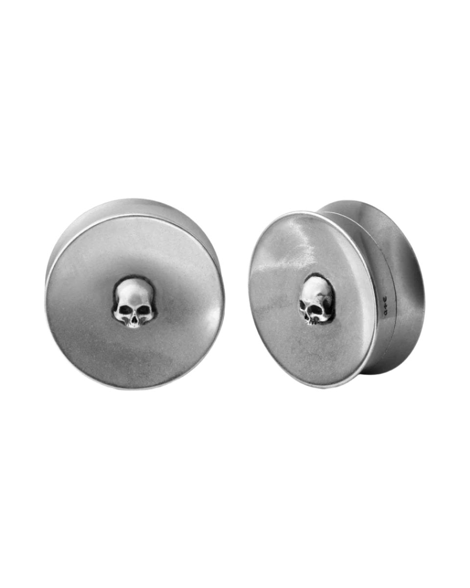 Punkplugs Skull Reversible Ear Gauges Plugs - 00 Gauges 00g Plugs - 25mm