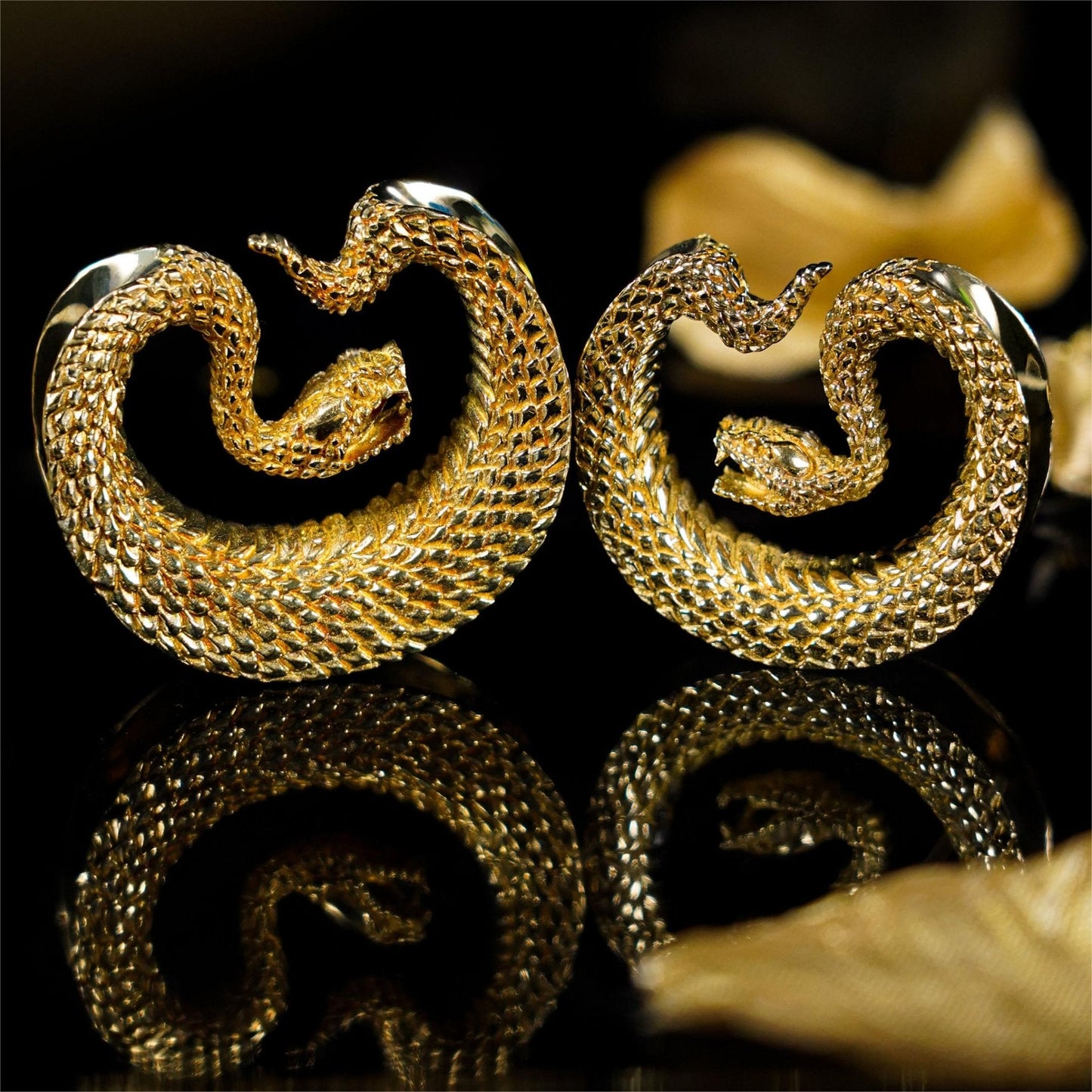 PunkPlugs Snake Steel Ear Tunnels Saddles