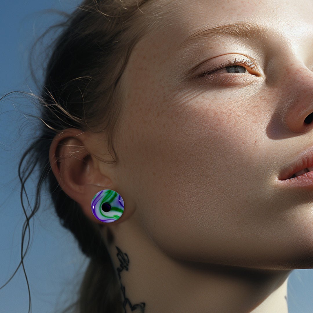 PunkPlugs Tie Dye Swirl Acrylic Ear Tunnels