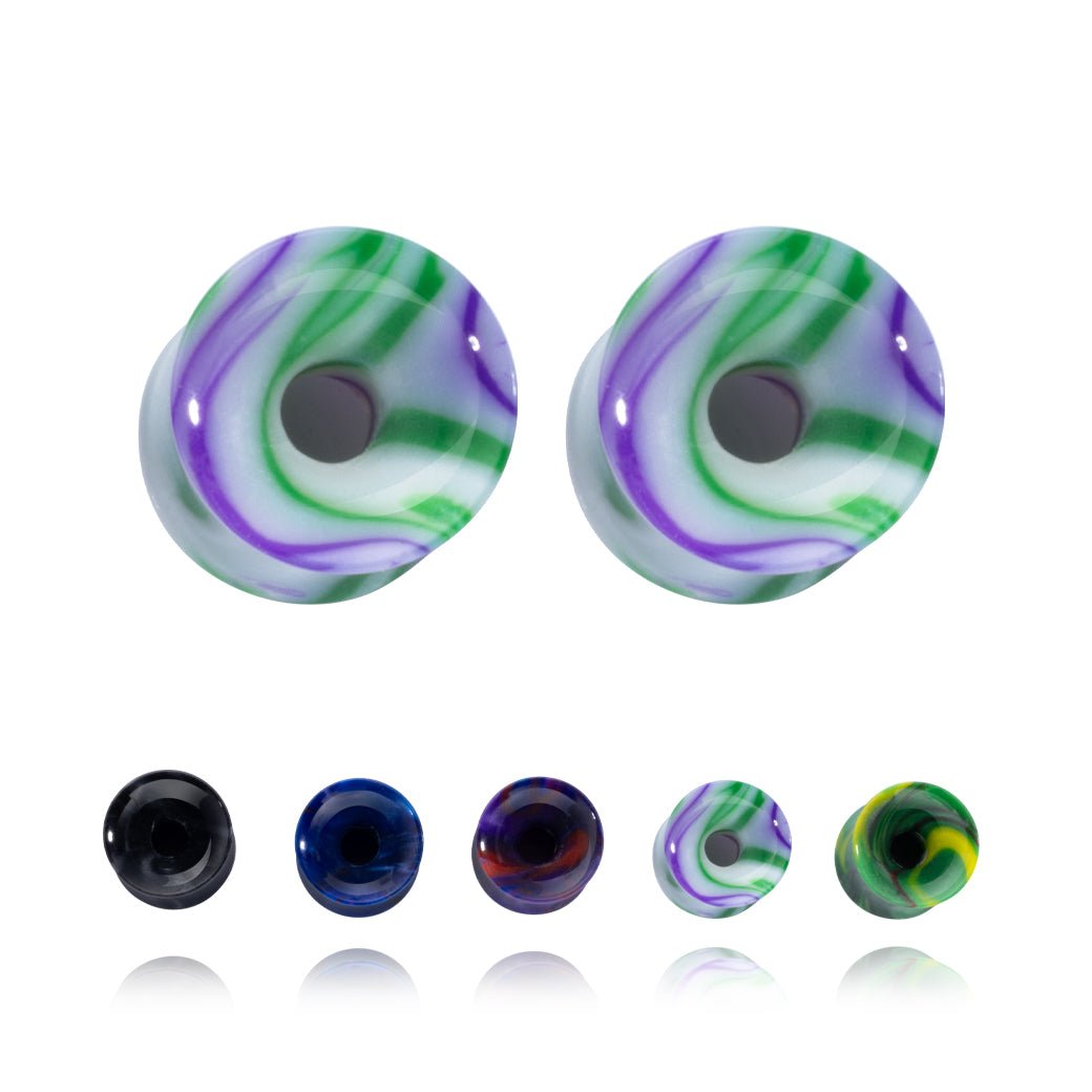 PunkPlugs Tie Dye Swirl Acrylic Ear Tunnels