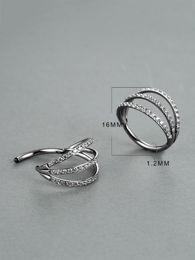 Triple Layered G23 Titanium Gem Inlay Clickers