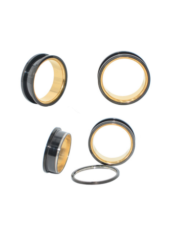 PunkPlugs Dual-Color Flate-Flared Ear Tunnels